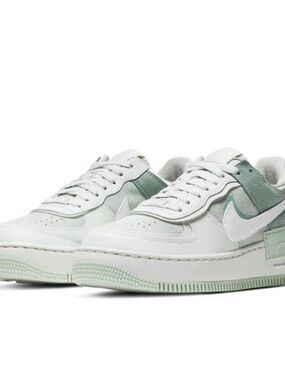 Nike Airforce 1 Shadow Women’s White and Mint Low-Top Sneakers